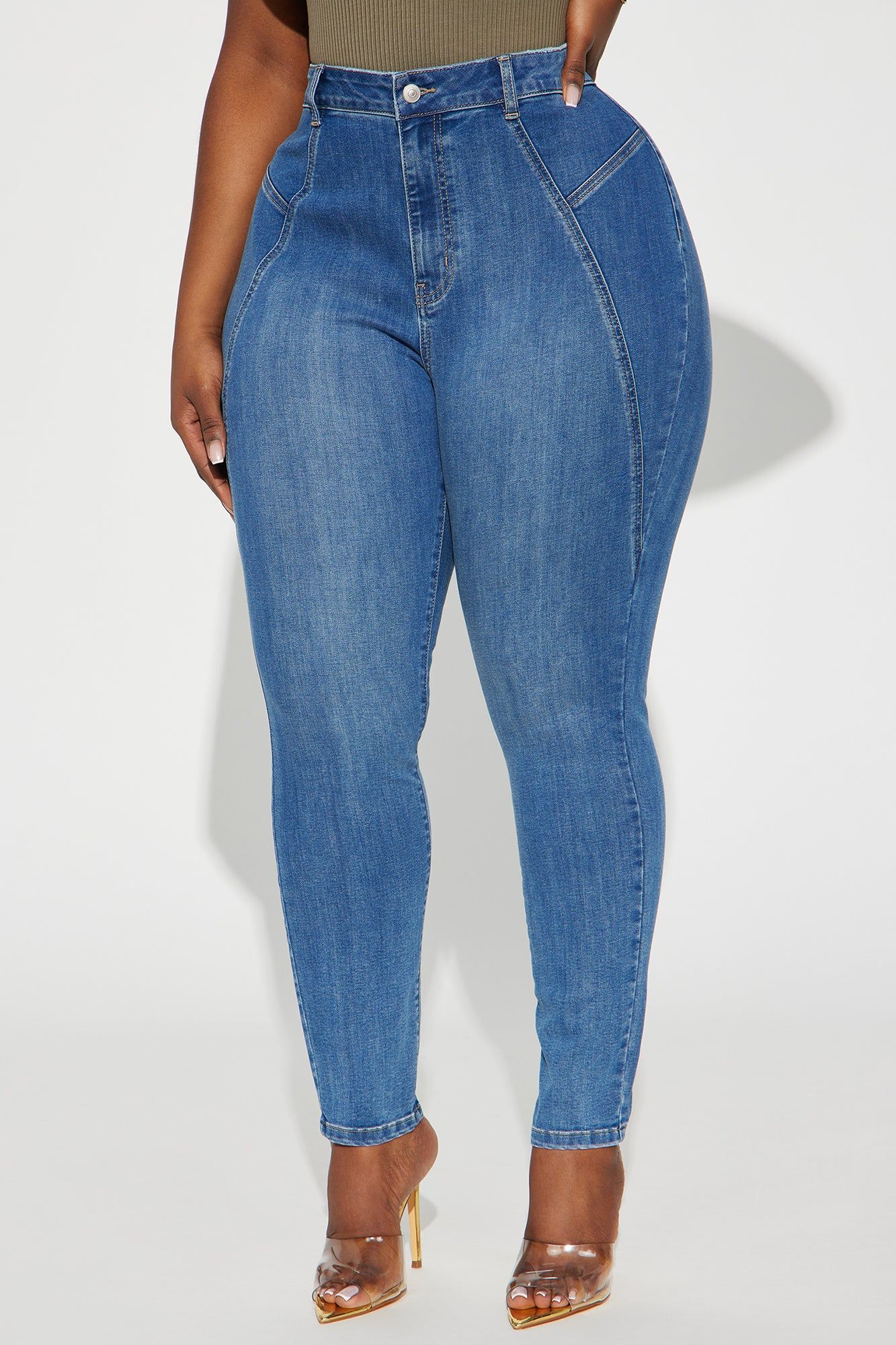 Bounce Back Stretch Moto Skinny Jeans - Medium Wash sold by Fashion Nova product image thumbnail 5