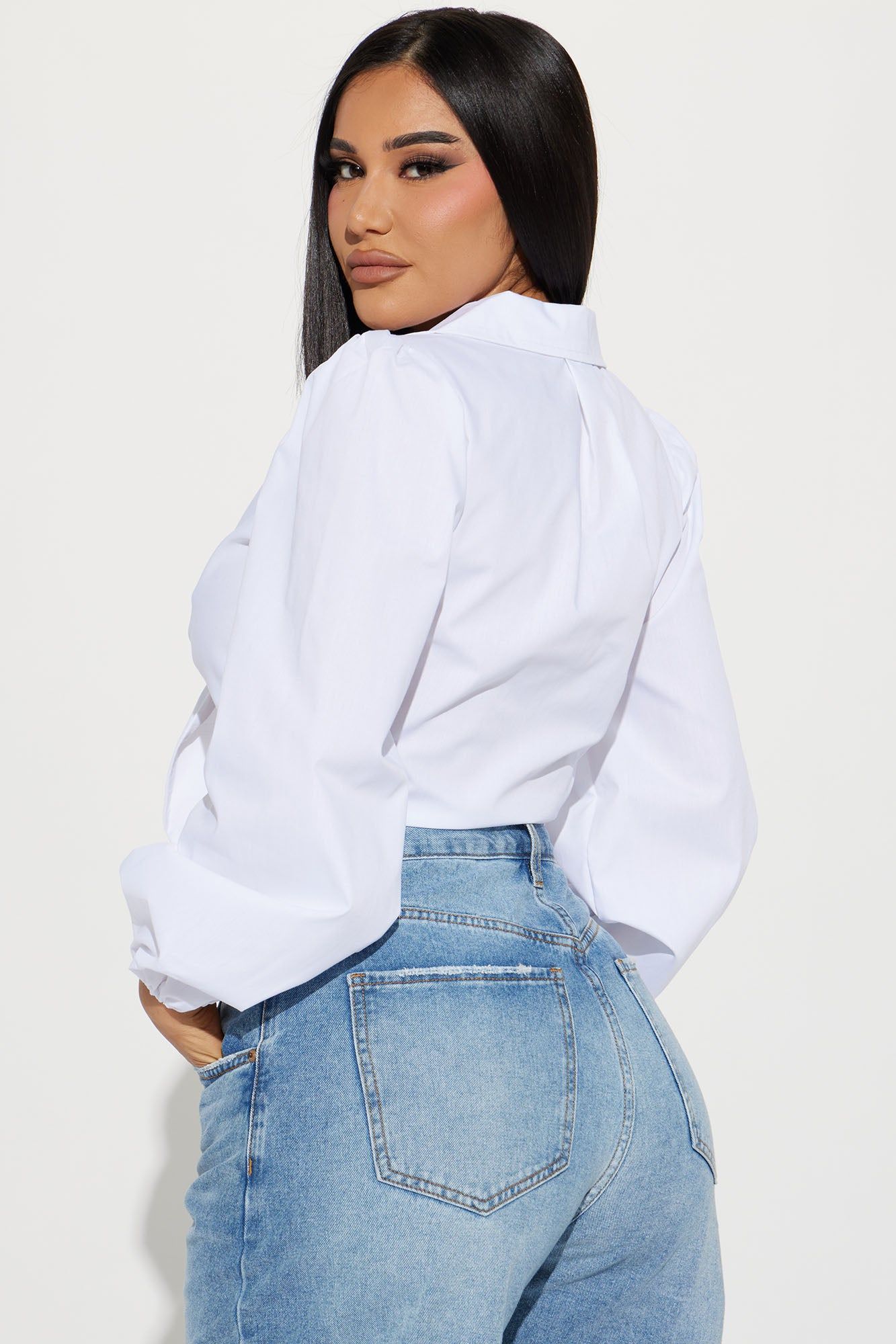 Carmen Poplin Blouse Top - White sold by Fashion Nova product image thumbnail 3