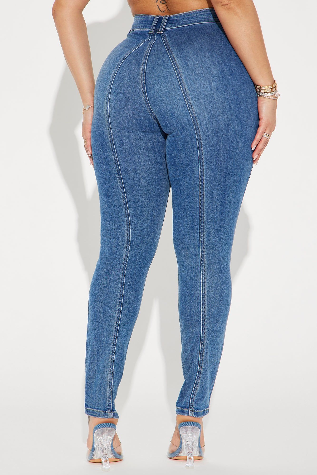 Bounce Back Stretch Moto Skinny Jeans - Medium Wash sold by Fashion Nova product image thumbnail 3