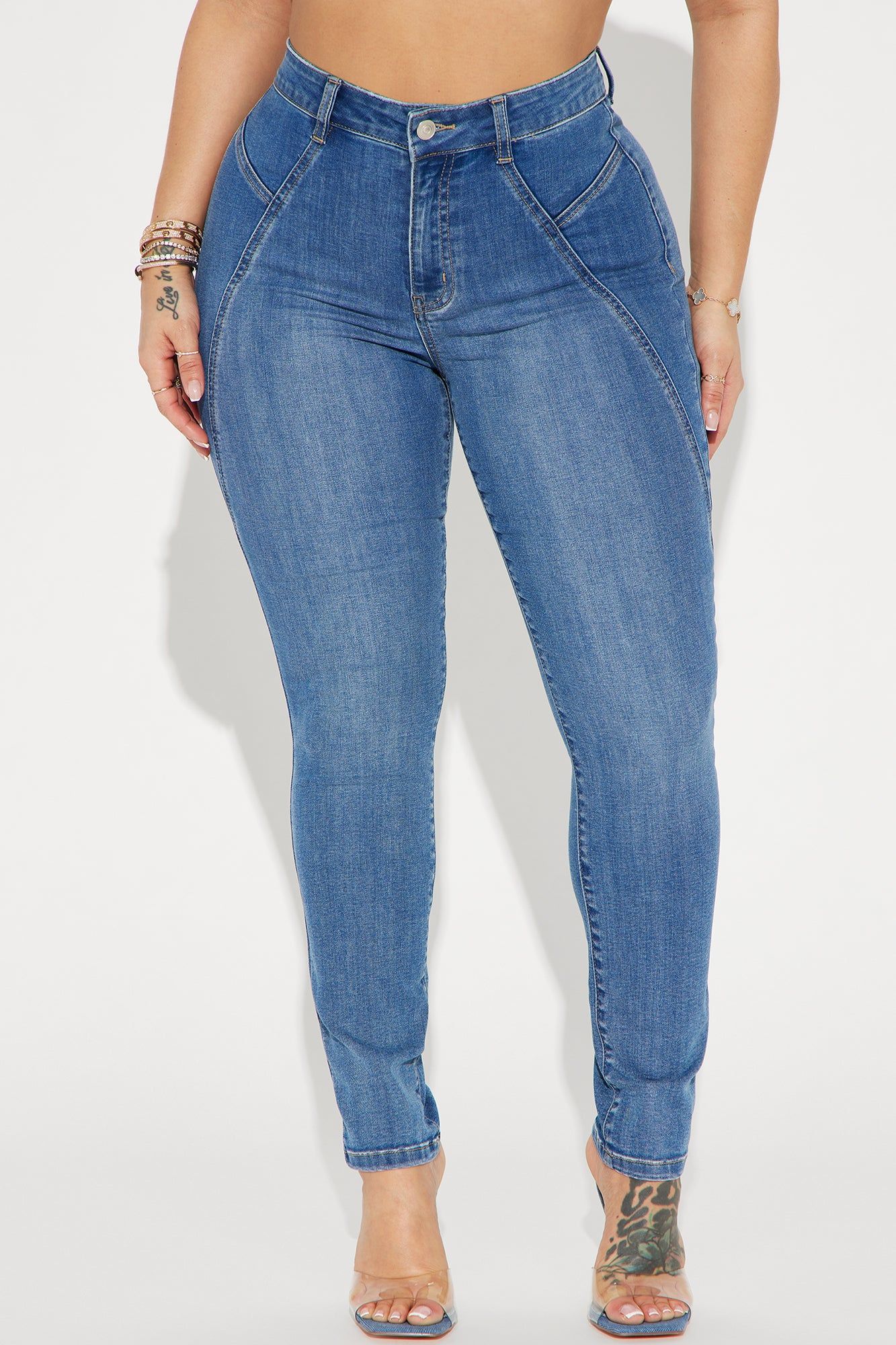 Bounce Back Stretch Moto Skinny Jeans - Medium Wash sold by Fashion Nova product image thumbnail 2