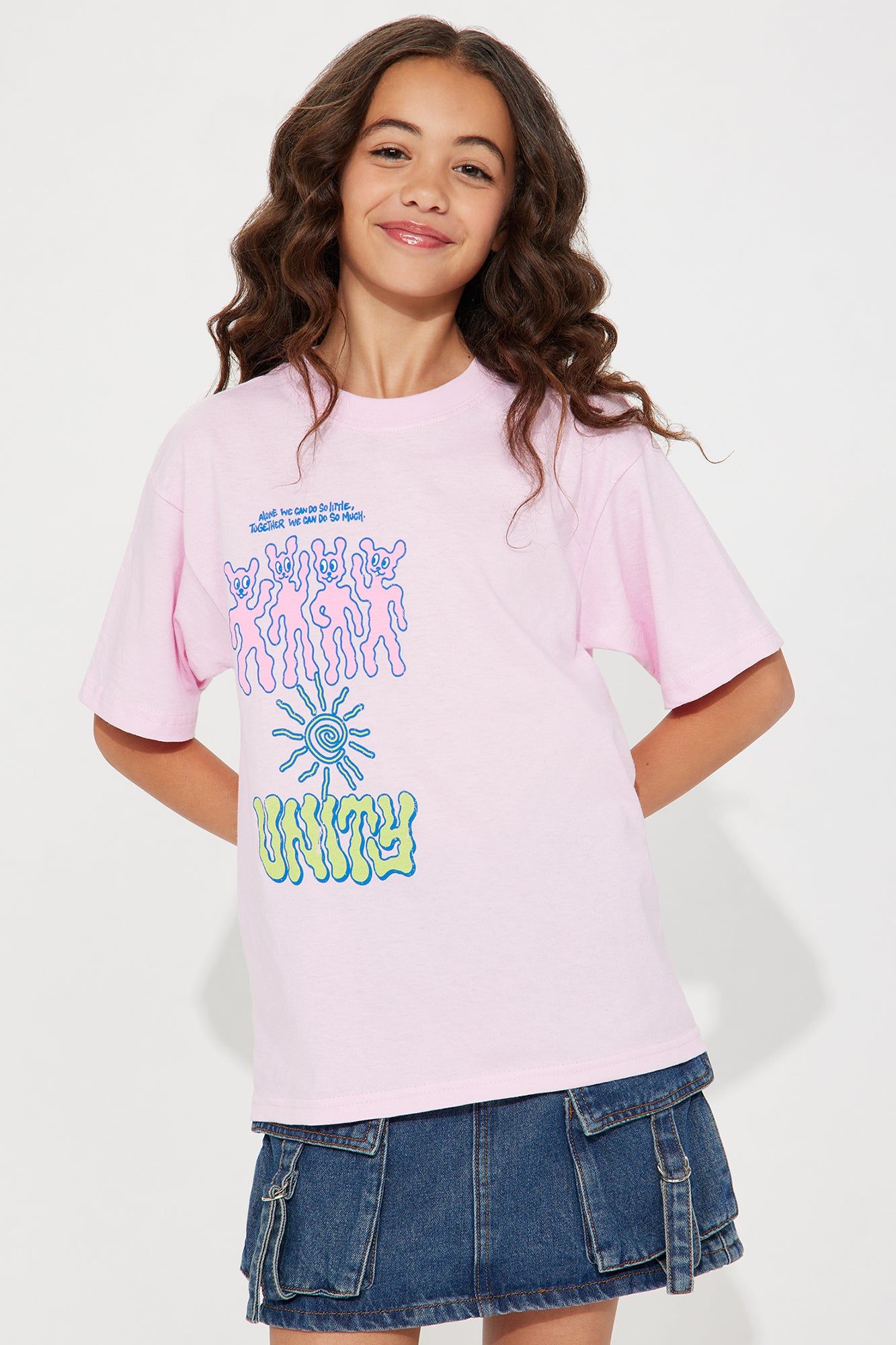 Mini Unity Girl Short Sleeve Tee - Pink sold by Fashion Nova
