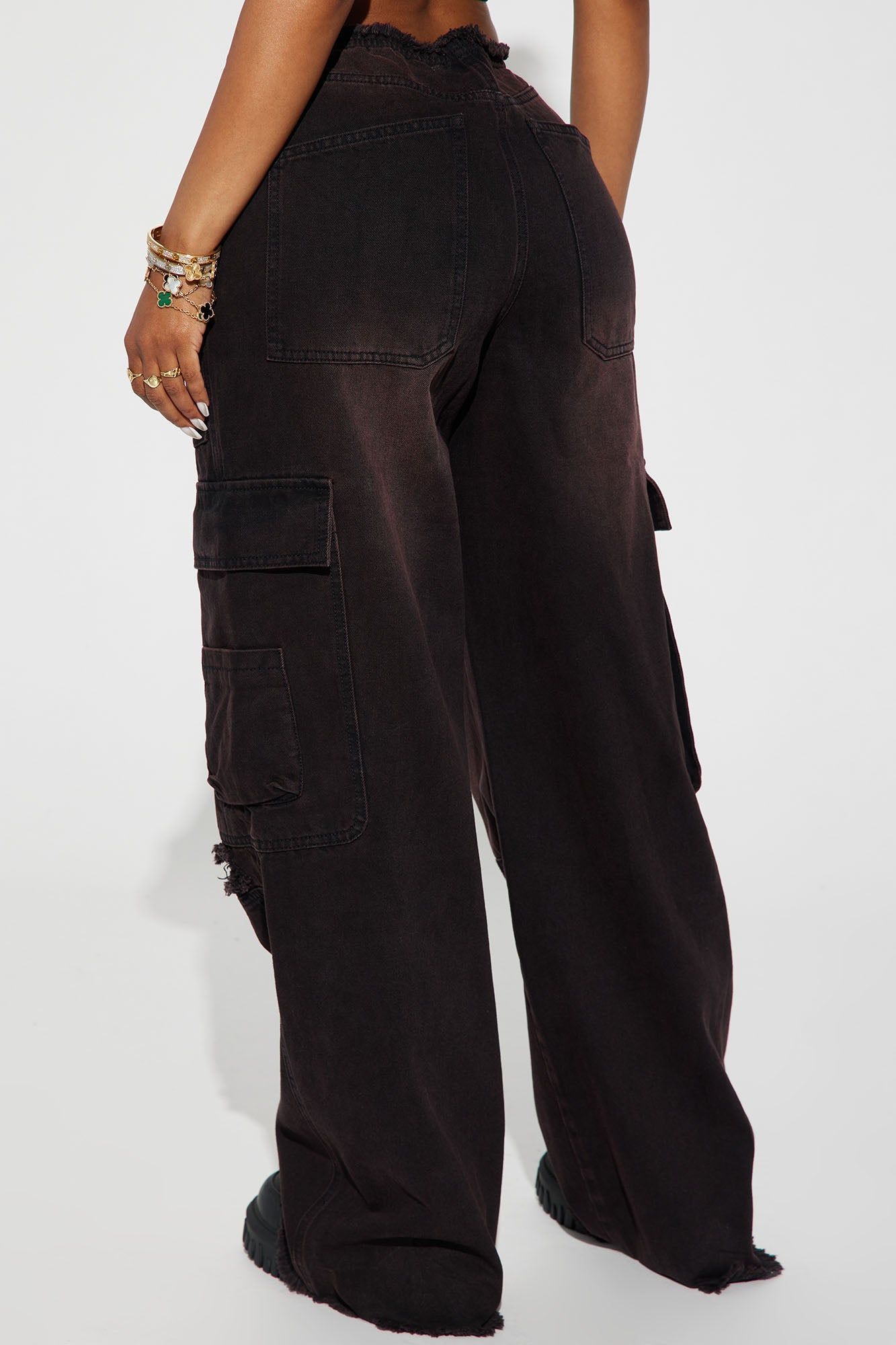 Run That Back Non Stretch Cargo Jean - Red/Black sold by Fashion Nova product image thumbnail 3