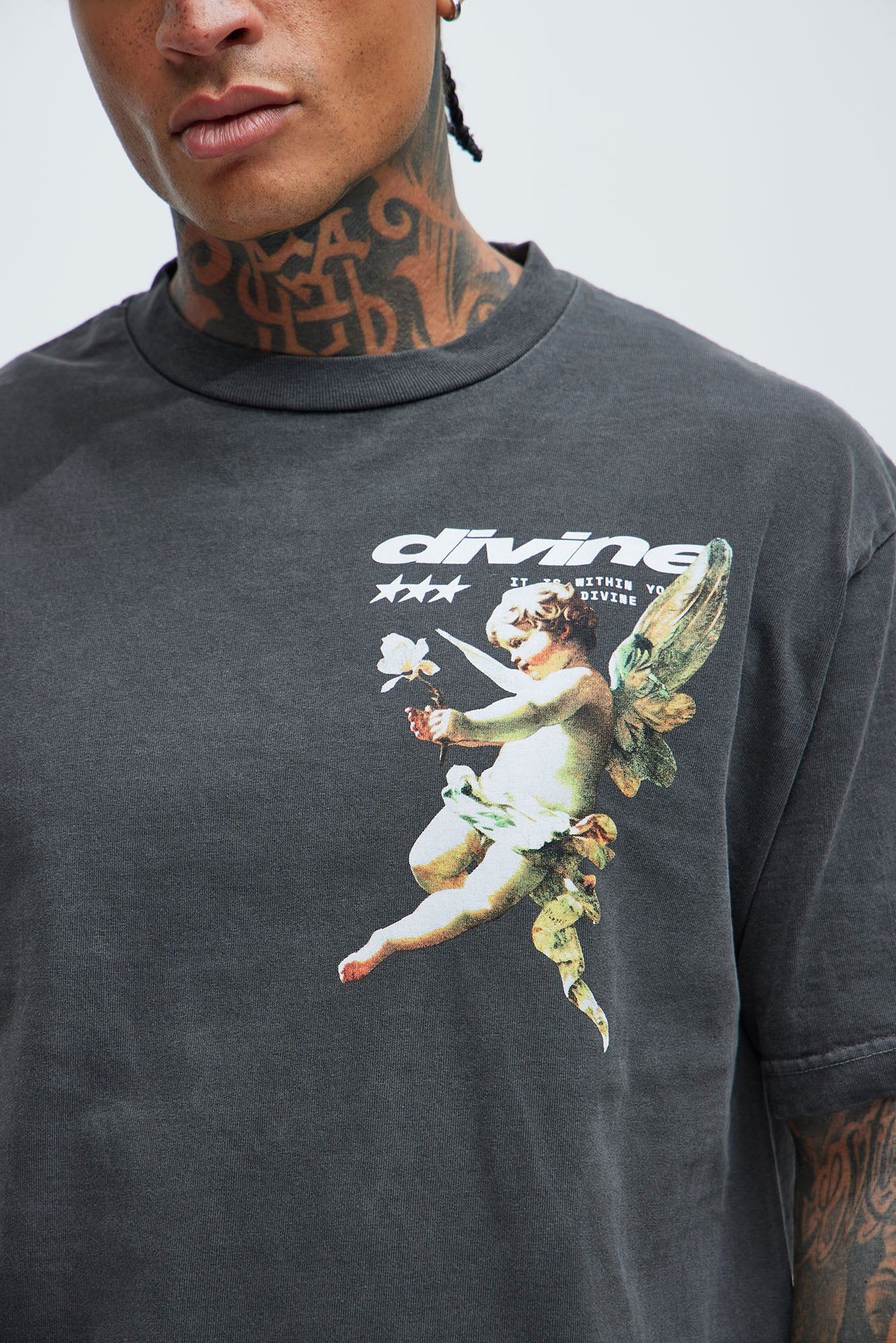 Divine Within Short Sleeve Tee - Black sold by Fashion Nova product image thumbnail 4