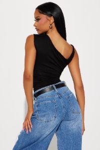 Kylie Off Shoulder Bodysuit - Black sold by Fashion Nova