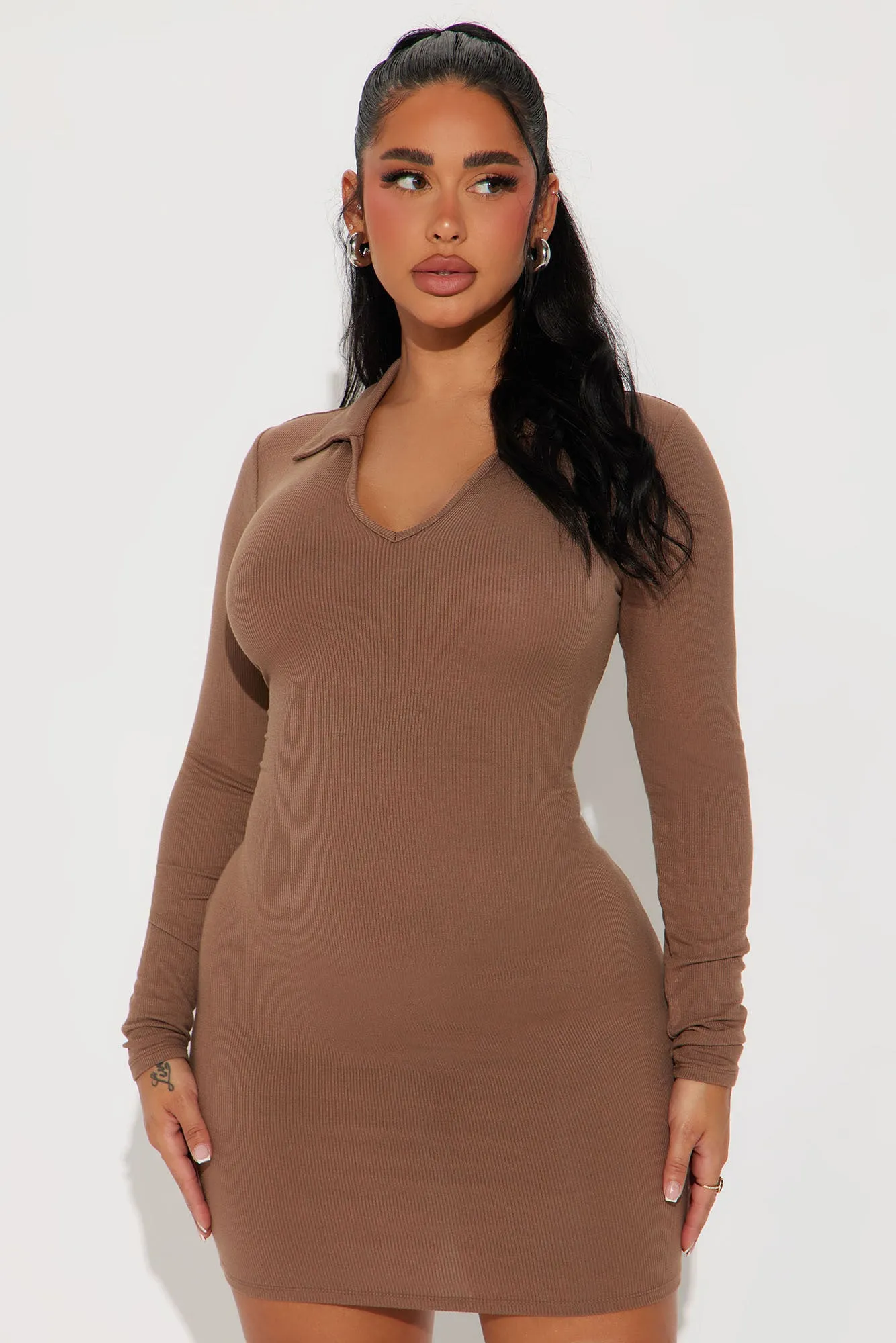 Vivianna Long Sleeve Mini Dress - Chestnut sold by Fashion Nova product image thumbnail 2
