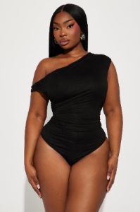 Kylie Off Shoulder Bodysuit - Black sold by Fashion Nova