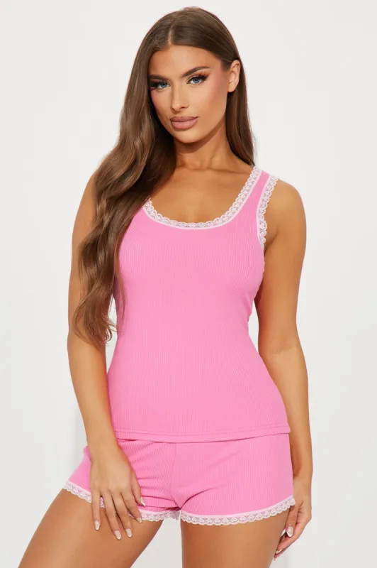Nap Time Ribbed PJ Short Set - Hot Pink sold by Fashion Nova