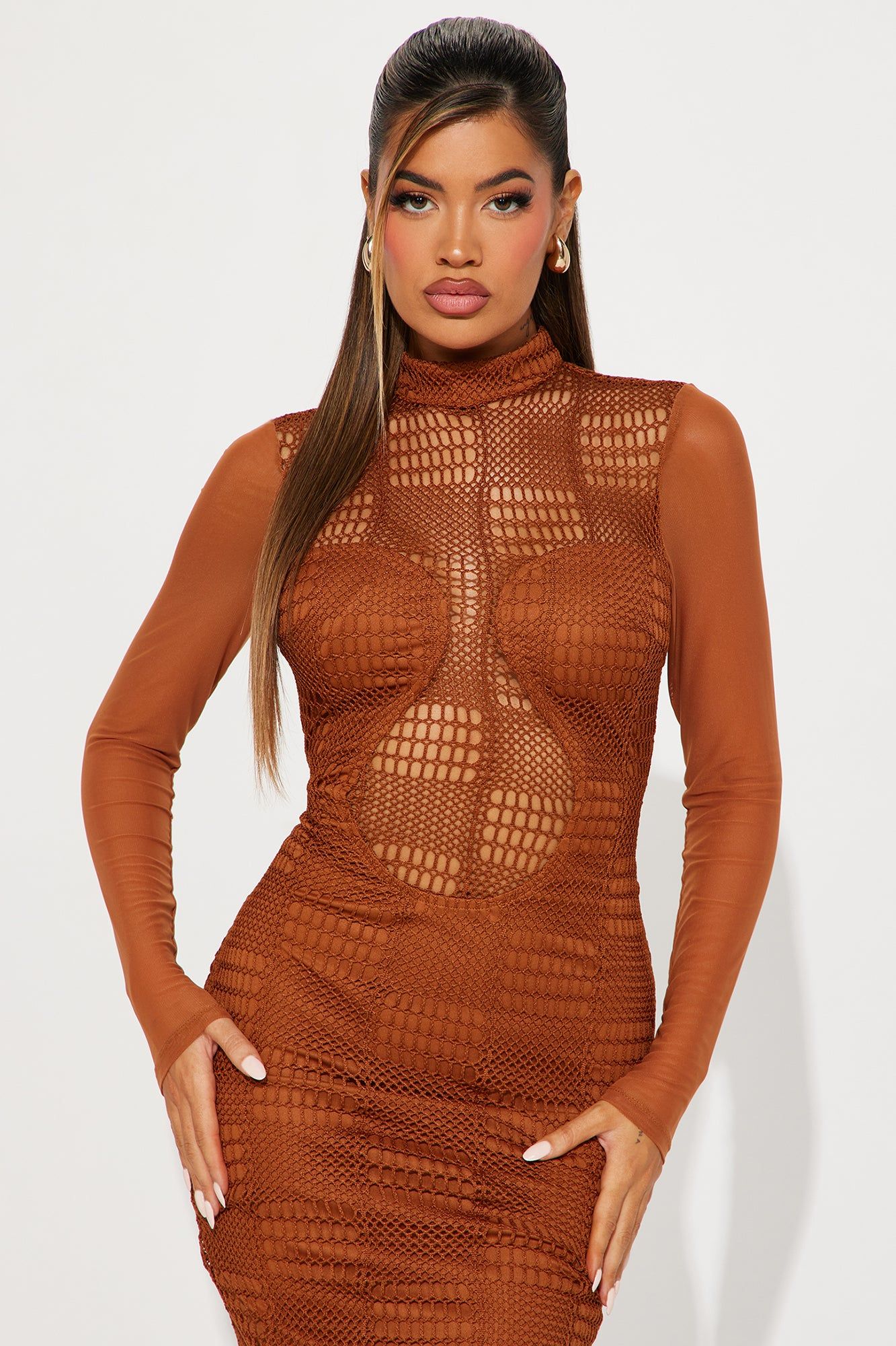 After Hours Crochet Midi Dress - Cognac sold by Fashion Nova product image thumbnail 2