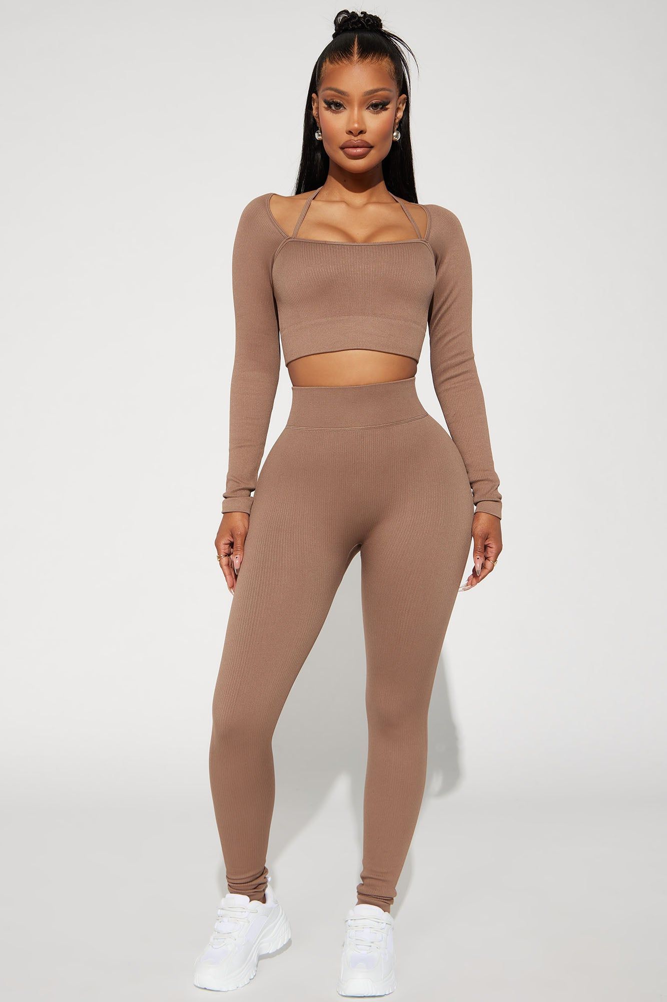 New Body Active Legging - Taupe sold by Fashion Nova