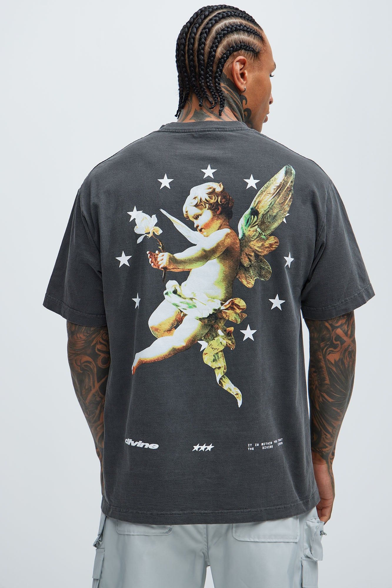 Divine Within Short Sleeve Tee - Black sold by Fashion Nova