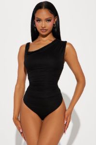 Kylie Off Shoulder Bodysuit - Black sold by Fashion Nova