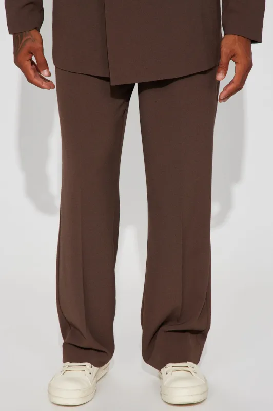 Golden Hour Pleated Loose Trousers - Dark Brown sold by Fashion Nova