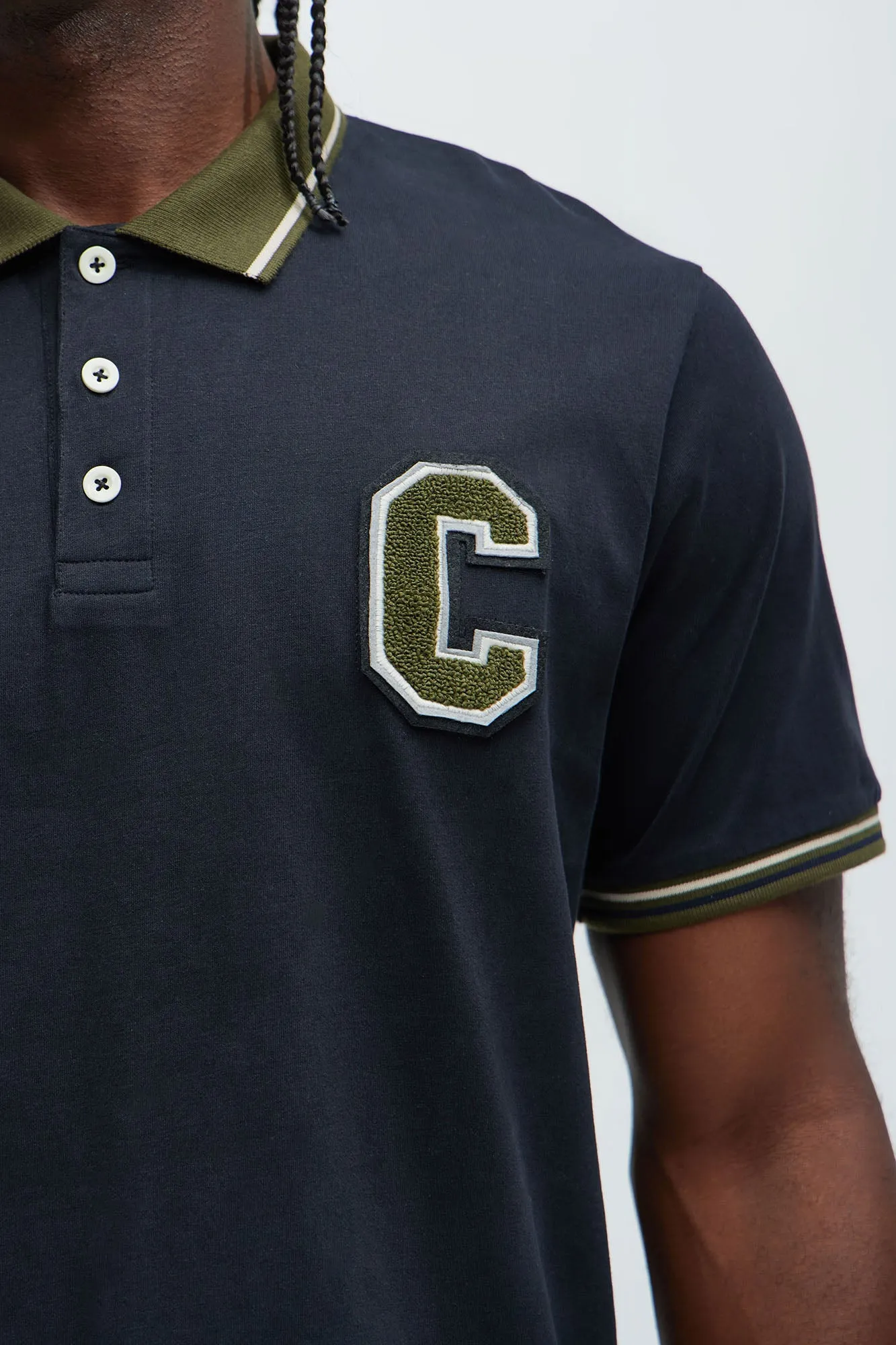 Big C Short Sleeve Polo - Black/combo sold by Fashion Nova product image thumbnail 3