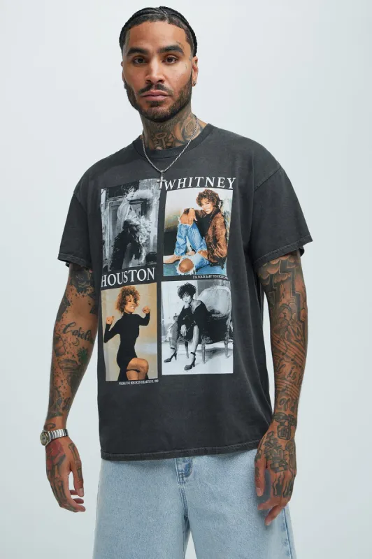 Whitney Houston Higher Love Short Sleeve Tee - Black sold by Fashion Nova
