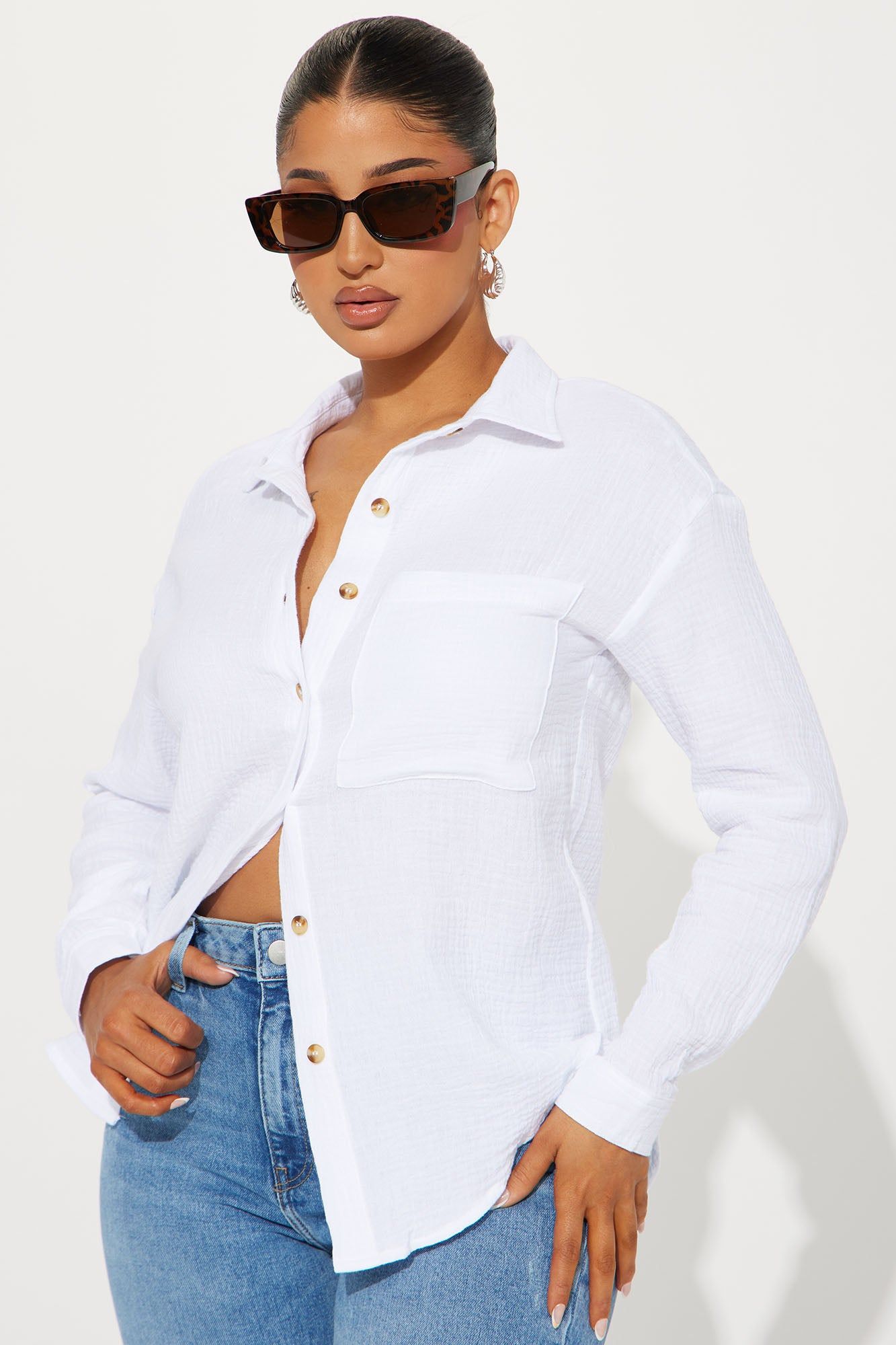 Against The Wind Shirt - White sold by Fashion Nova