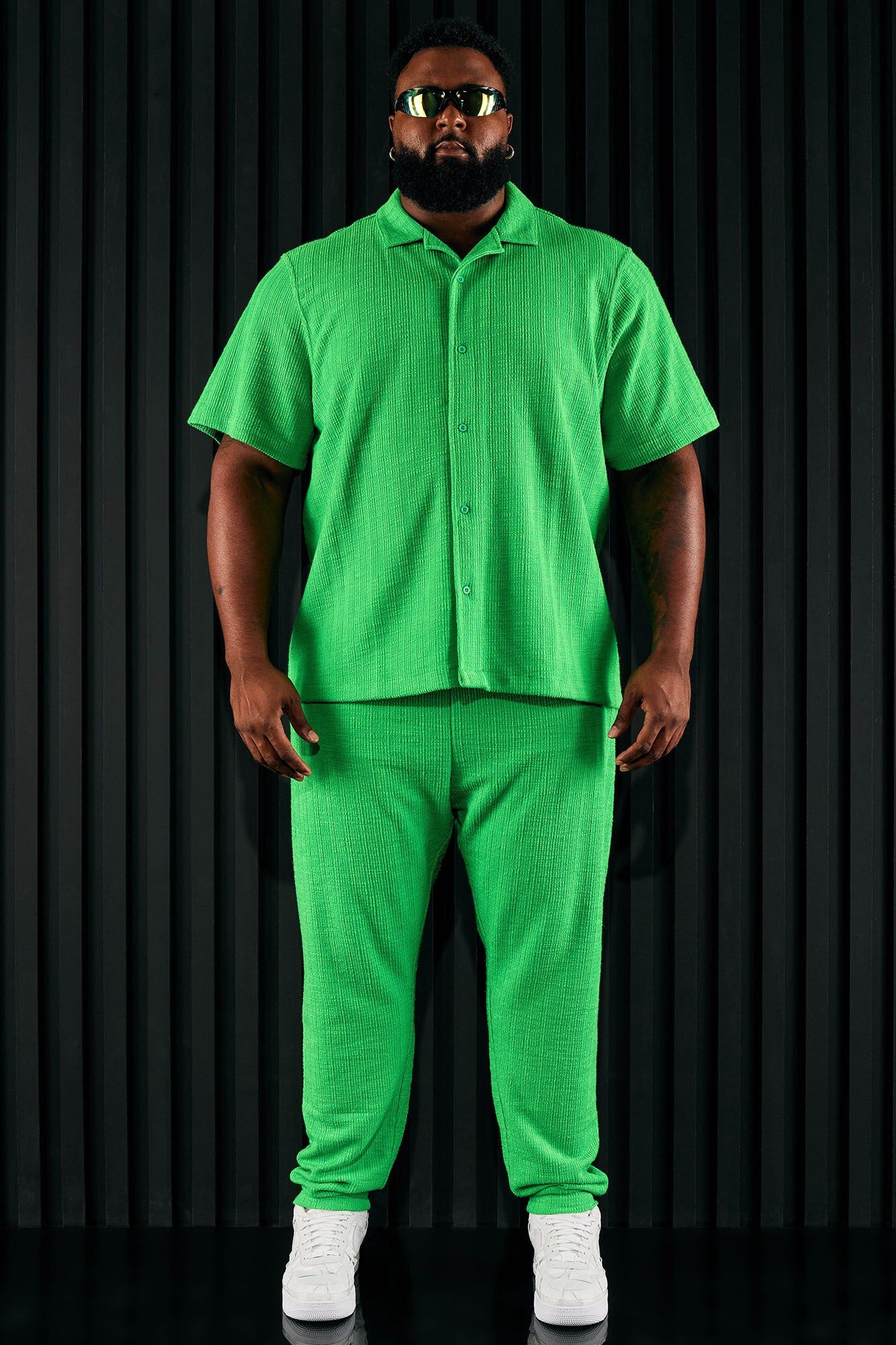 Dean Textured Short Sleeve Button Up Shirt - Green sold by Fashion Nova product image thumbnail 9