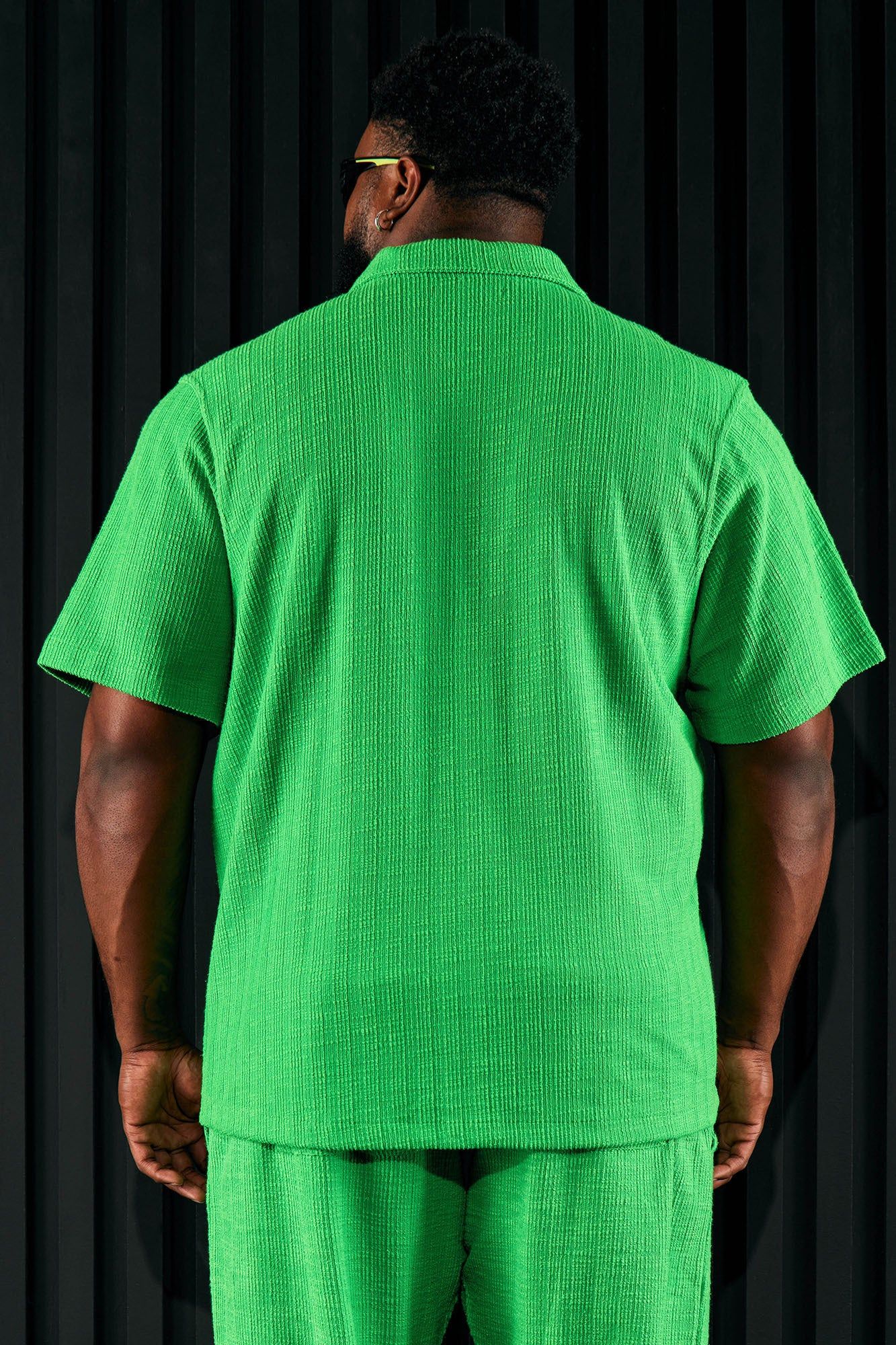 Dean Textured Short Sleeve Button Up Shirt - Green sold by Fashion Nova product image thumbnail 10