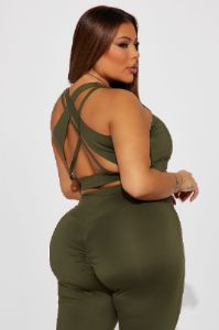 High Power Elevate Sports Bra - Olive sold by Fashion Nova