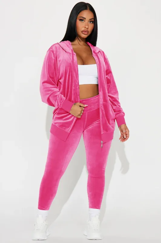 OG Friend Soft Velour Legging Set - Pink sold by Fashion Nova