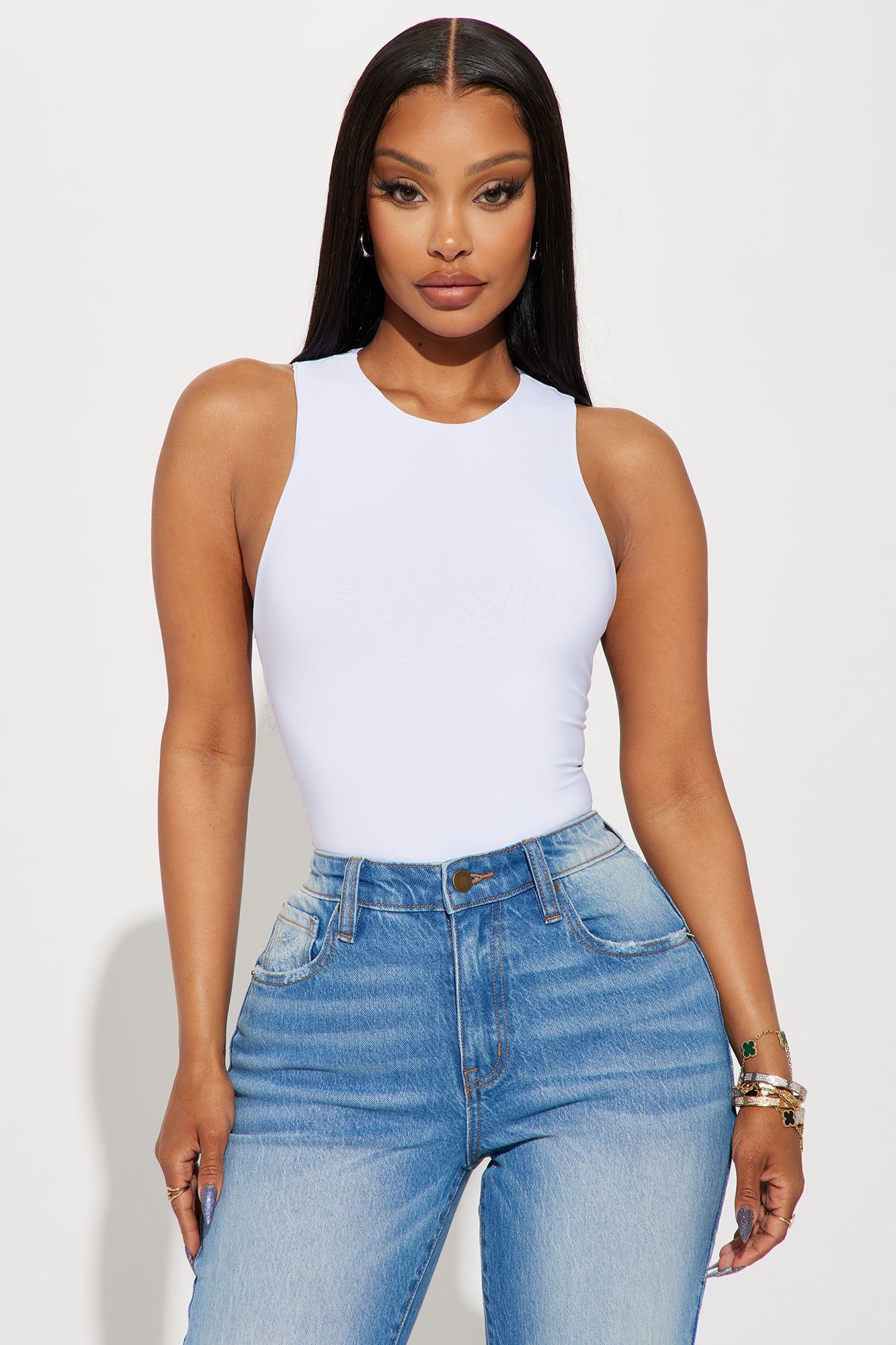 Cassie Double Lined Tank Top - White sold by Fashion Nova