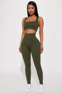 High Power Elevate Sports Bra - Olive sold by Fashion Nova