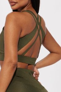 High Power Elevate Sports Bra - Olive sold by Fashion Nova