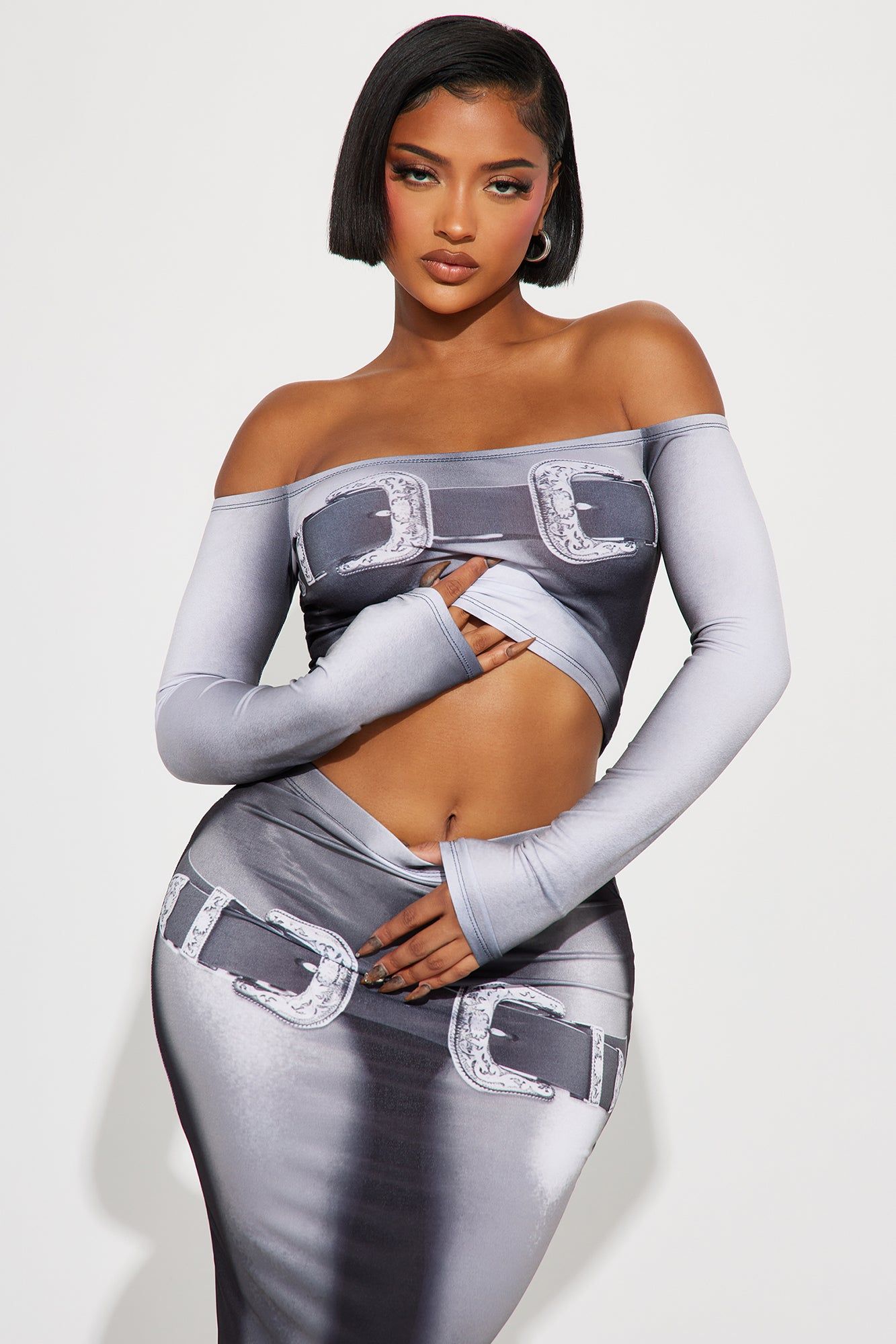 Can't Resist Myself Skirt Set - Black/combo sold by Fashion Nova product image thumbnail 2