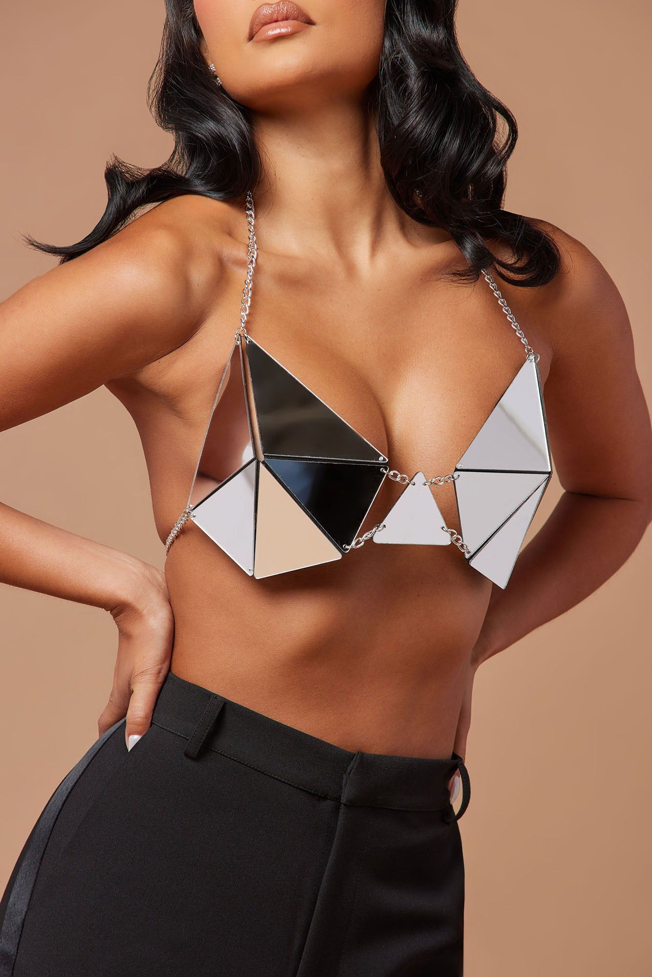 Trista Mirror Bralette - Silver sold by Fashion Nova product image thumbnail 3