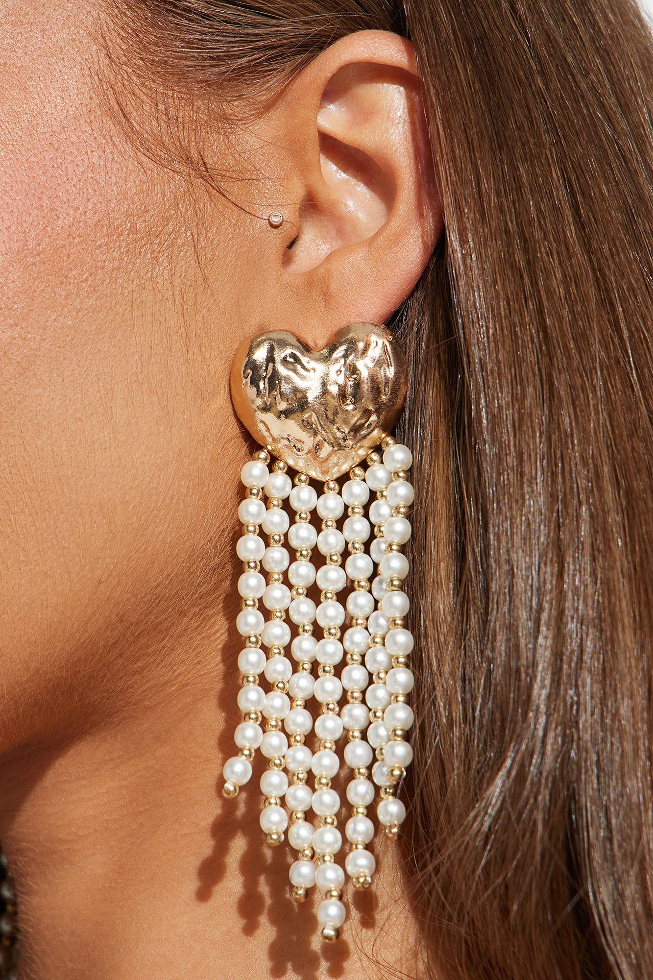 My Hearts Drop Earrings - Gold sold by Fashion Nova