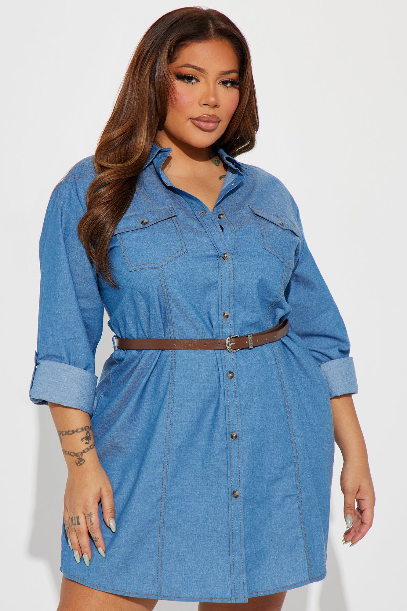 Lily Mini Shirt Dress - Blue sold by Fashion Nova product image thumbnail 5