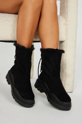 Cabin Trip Booties - Black sold by Fashion Nova