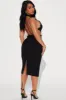 Weekend in Madrid Midi Dress - Black sold by Fashion Nova