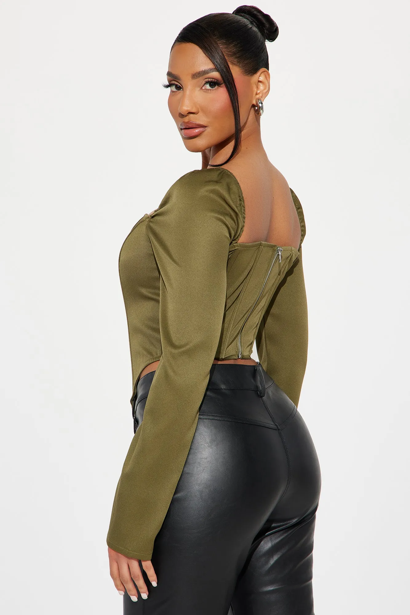 Florence Corset Top - Olive sold by Fashion Nova product image thumbnail 3