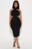 Weekend in Madrid Midi Dress - Black sold by Fashion Nova