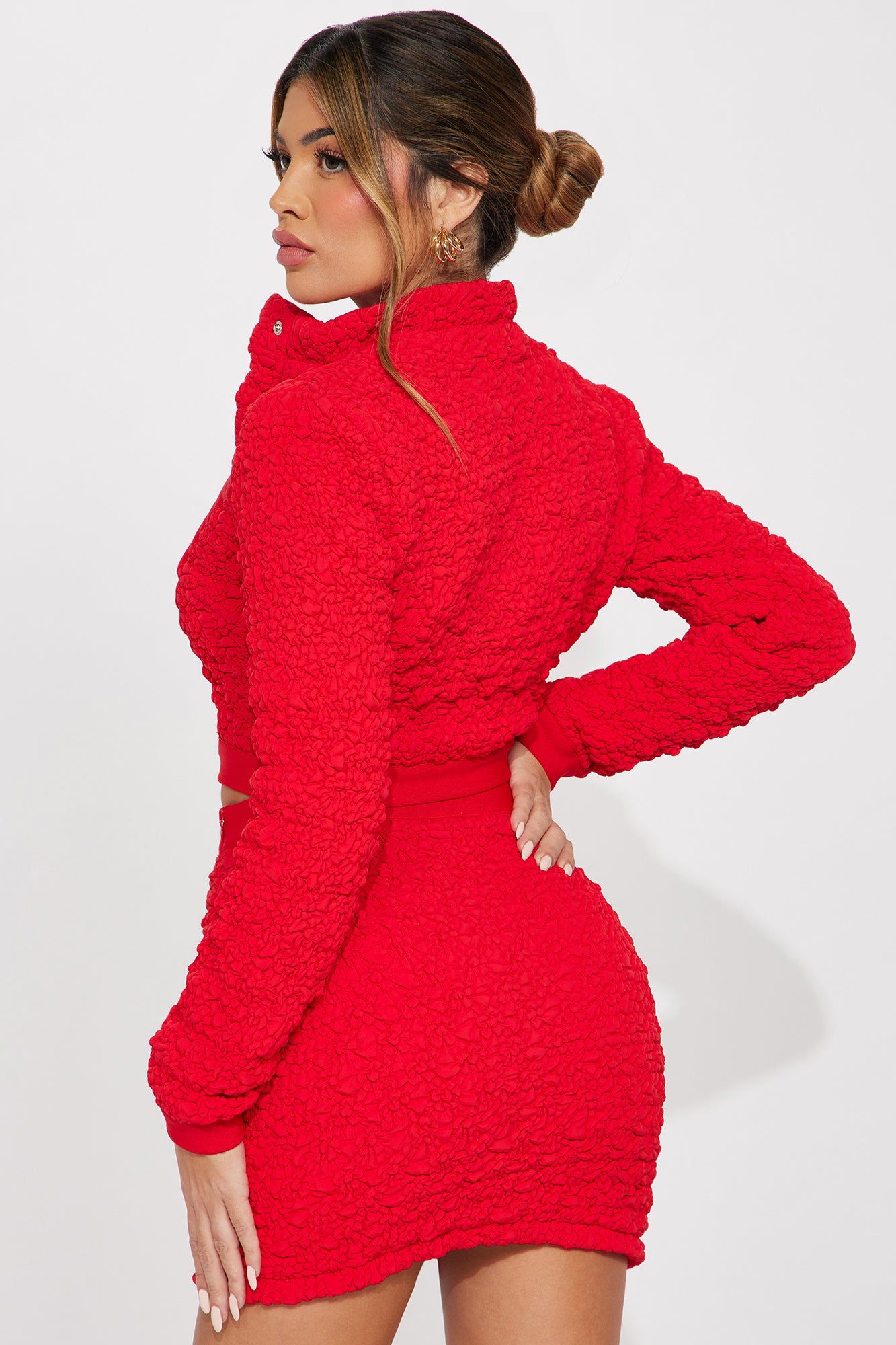Babe Nation Textured Skirt Set - Red sold by Fashion Nova product image thumbnail 3