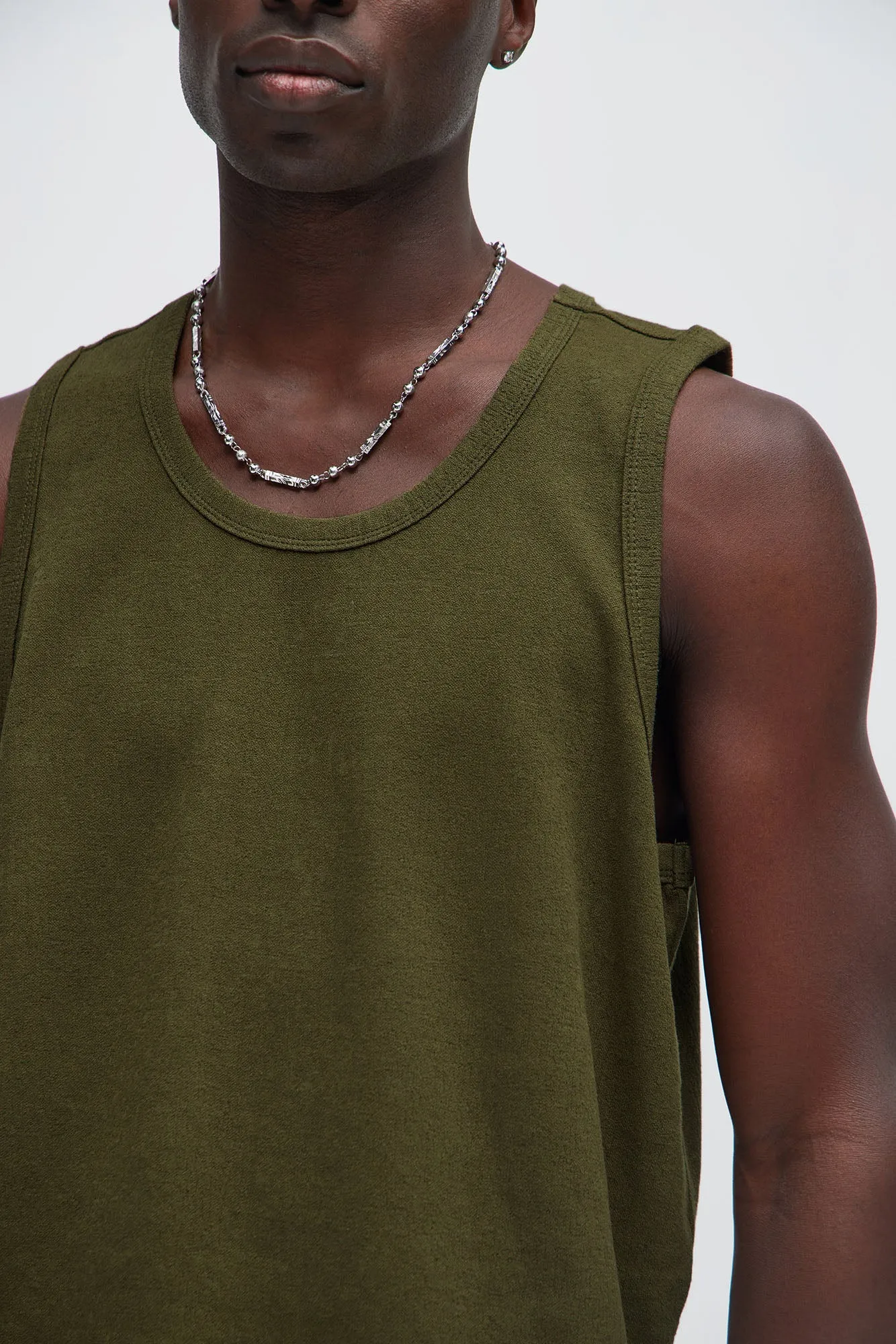 Duval Textured Relaxed Tank - Olive sold by Fashion Nova product image thumbnail 3