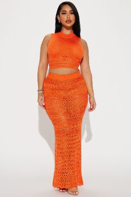 Endless Beauty Skirt Set - Orange sold by Fashion Nova