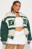 New York Streets Oversized Bomber - Sand/combo sold by Fashion Nova