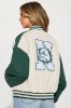 New York Streets Oversized Bomber - Sand/combo sold by Fashion Nova