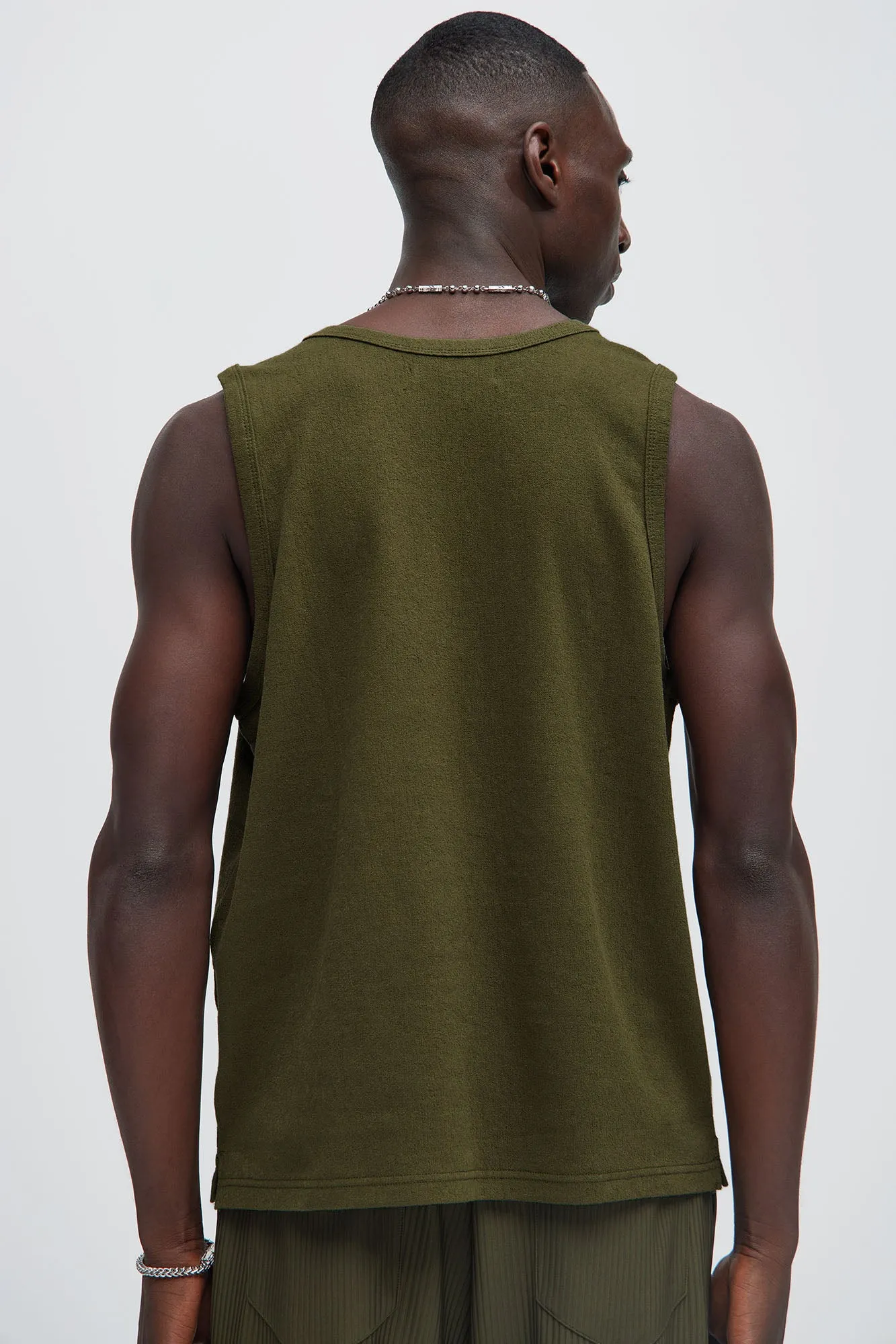 Duval Textured Relaxed Tank - Olive sold by Fashion Nova product image thumbnail 4