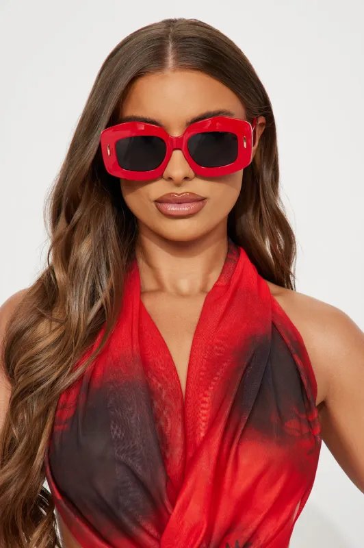Kiss To My Ex Sunglasses - Red sold by Fashion Nova