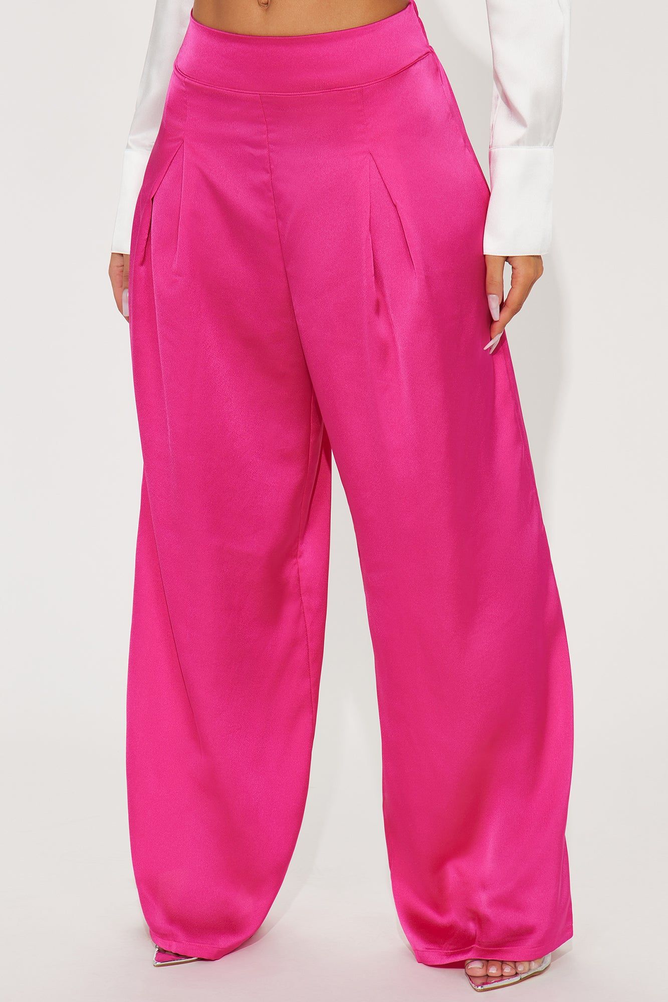 Love A Little Satin Trouser - Fuchsia sold by Fashion Nova product image thumbnail 2