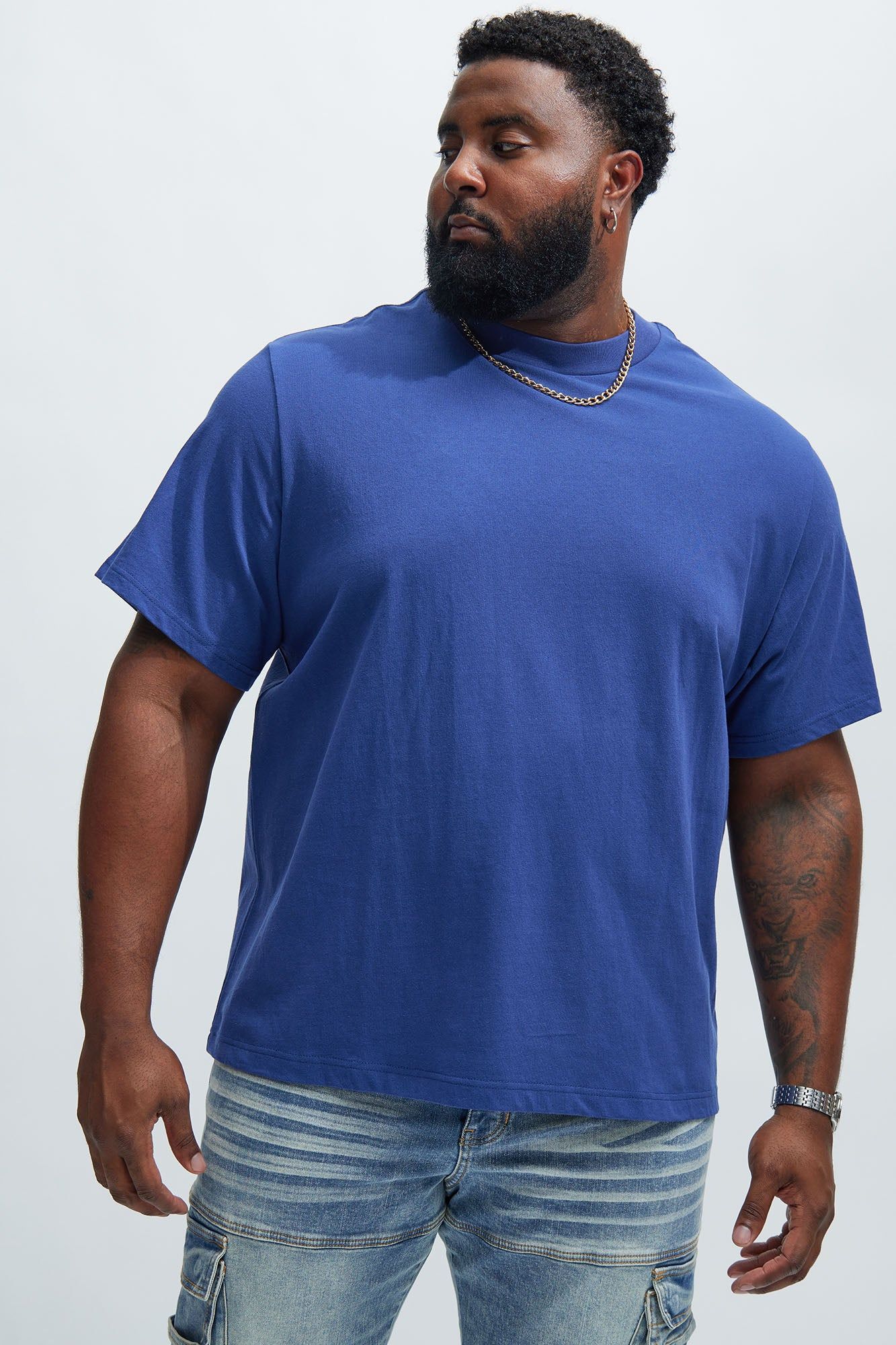 Oversized Heavyweight Short Sleeve Tee - Navy sold by Fashion Nova product image thumbnail 4