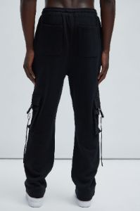 Tyson Buckle Straight Sweatpants - Black sold by Fashion Nova