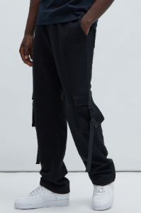 Tyson Buckle Straight Sweatpants - Black sold by Fashion Nova