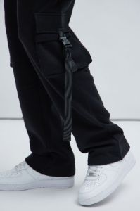 Tyson Buckle Straight Sweatpants - Black sold by Fashion Nova