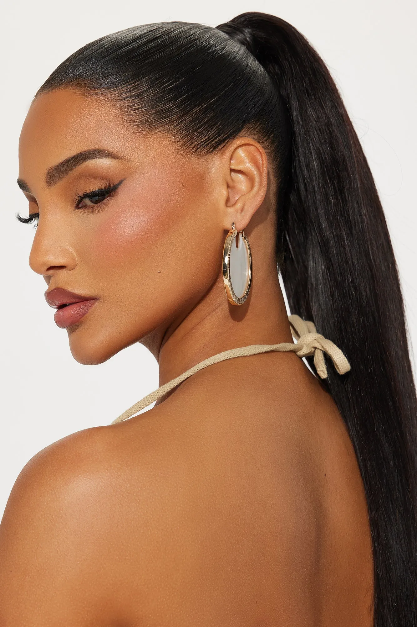 Distracted By The Sea Earrings - White/Gold sold by Fashion Nova product image thumbnail 2