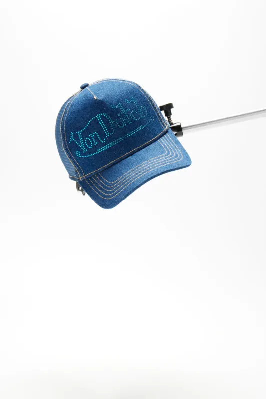 Von Dutch Dark Stone Denim Trucker Hat - Dark Denim sold by Fashion Nova