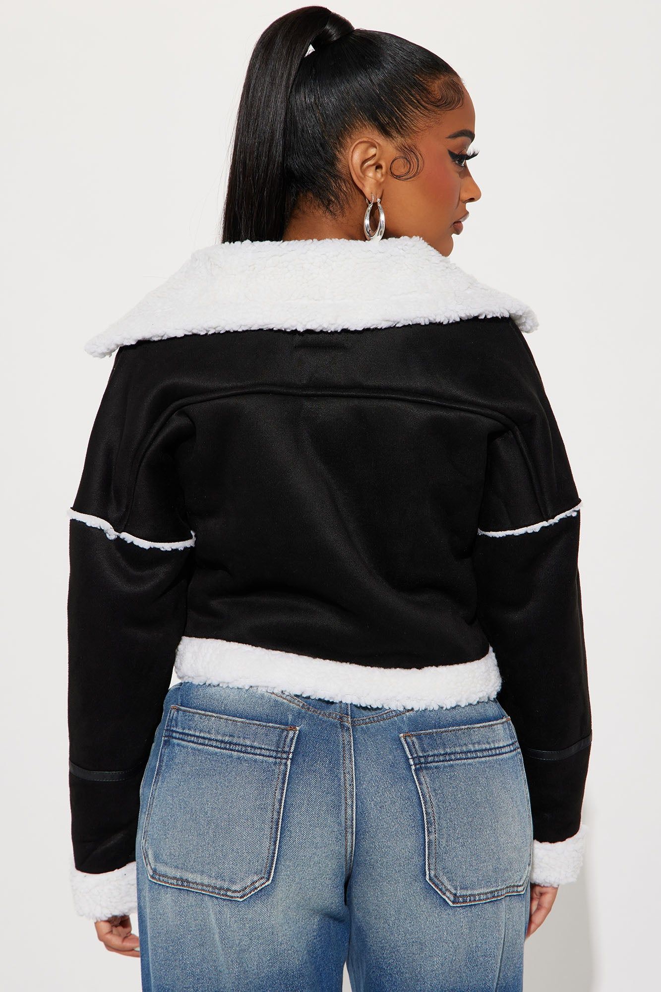 In The City Shearling Moto - Black sold by Fashion Nova product image thumbnail 3