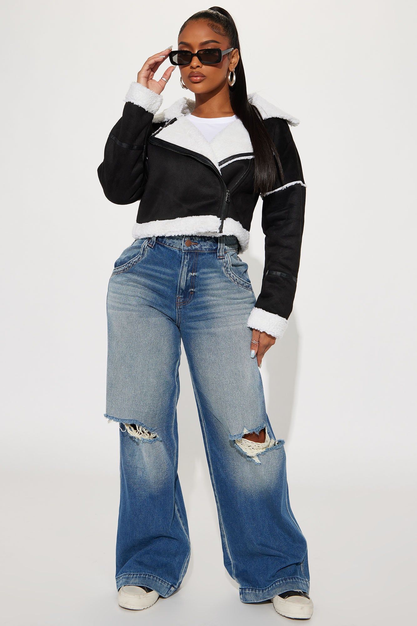 In The City Shearling Moto - Black sold by Fashion Nova product image thumbnail 2